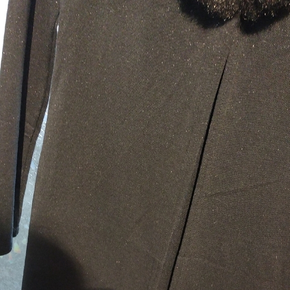Indication Black Faux Fur Coatwith Matching Pant - Picture 13 of 17